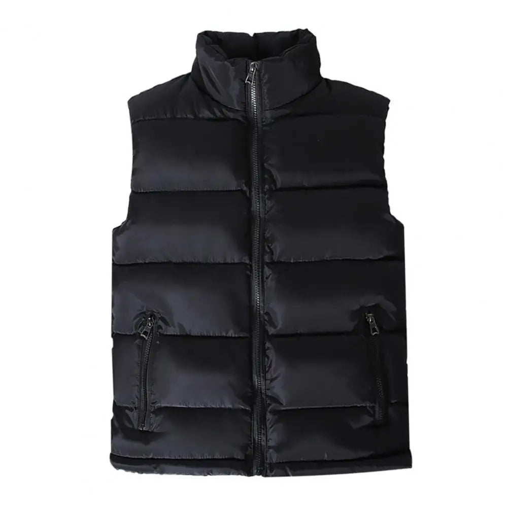 Lightweight Men's Puffer Vest - Slim Stand Collar, Quilted