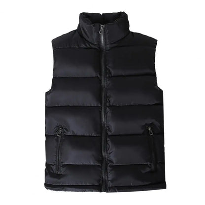 Lightweight Men's Puffer Vest - Slim Stand Collar, Quilted