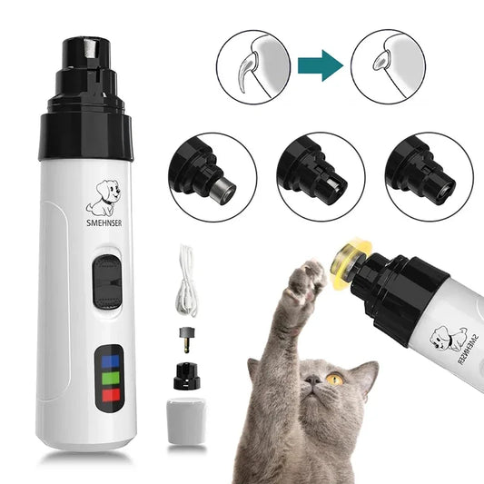 Professional Electric Pet Nail Grinder with Diamond Bit - Low Noise Grooming Tool for Dogs and Cats