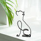 Minimalist Metal Dog Sculpture - Unique Home Office Decor, Modern Art Figurine