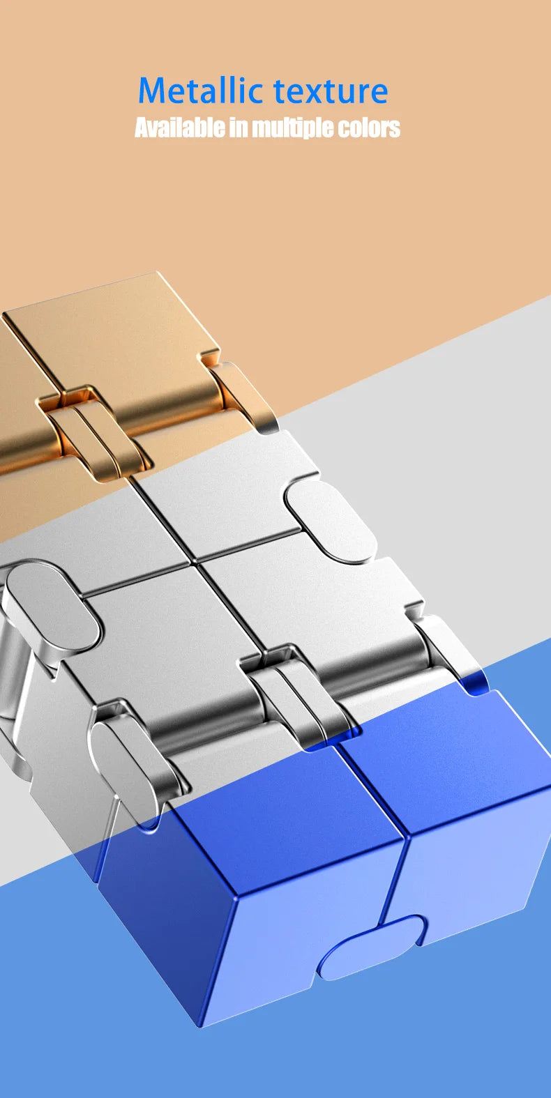 Metal Magic Cube Stress Relief Toy Portable Puzzle Focus