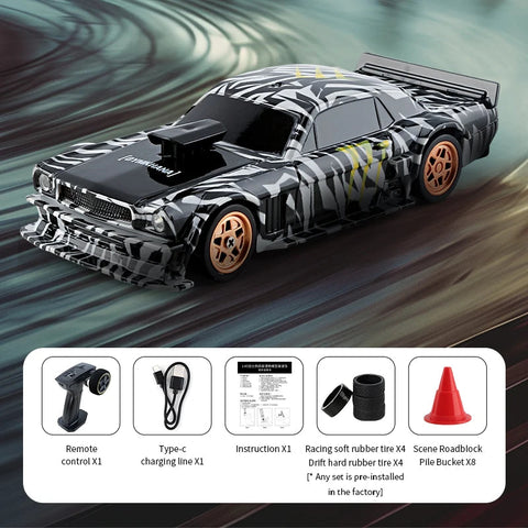 Høyhastighets 2,4G RC Drift Car - 4WD fjernkontroll miniracing leketøy for gutter, gaveide