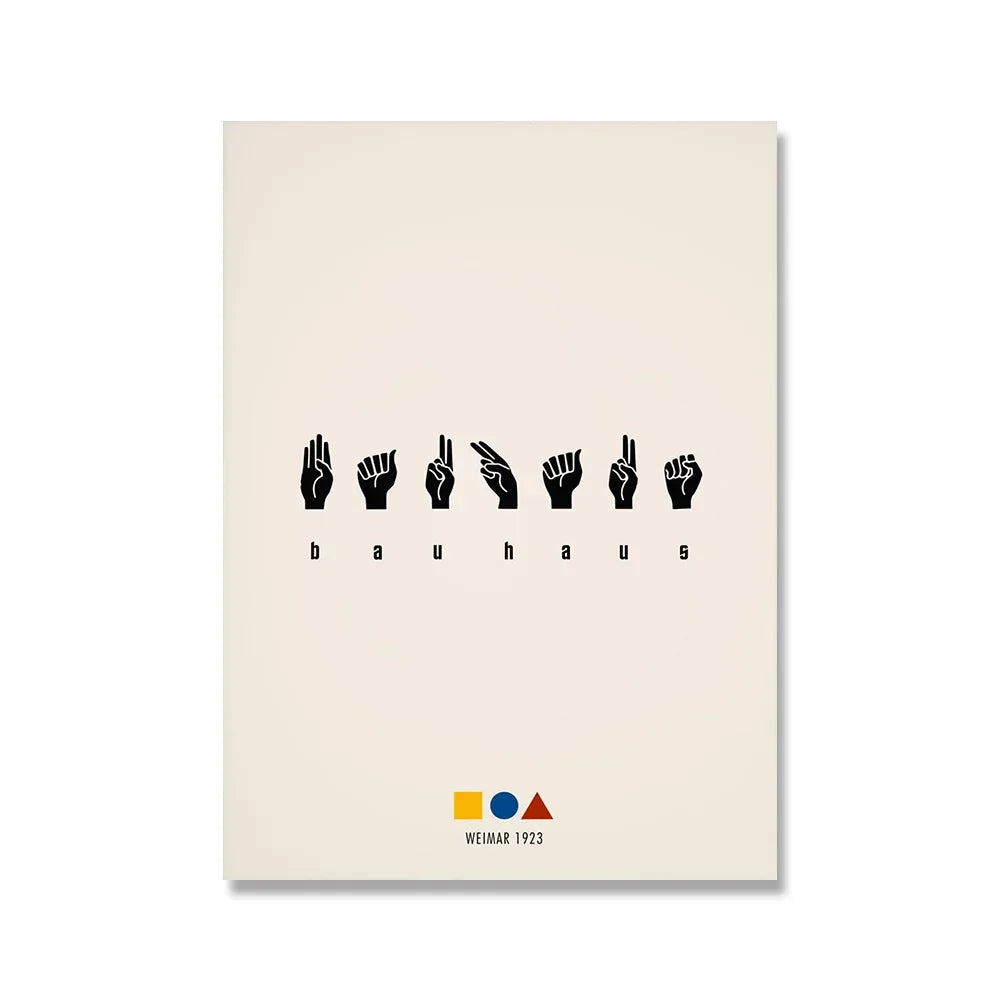 Impression sur toile murale Bauhaus avec citation rose moderne nordique