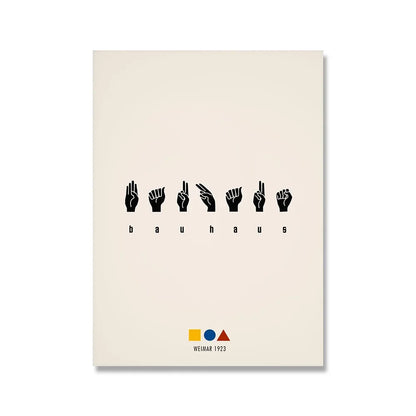 Impression sur toile murale Bauhaus avec citation rose moderne nordique