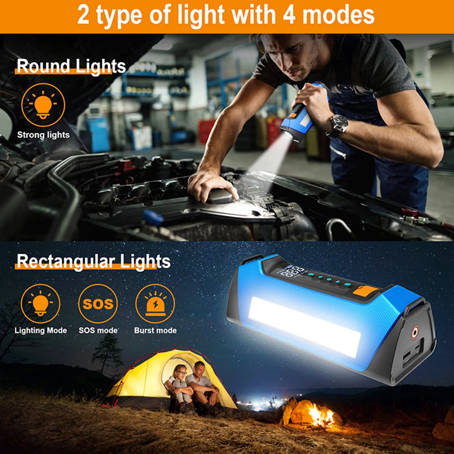 Auto Starthilfe Tragbare Powerbank 12V Mit Luftkompressor 6000A Spitzenwert Notstart 180 PSI Ablauf 2025