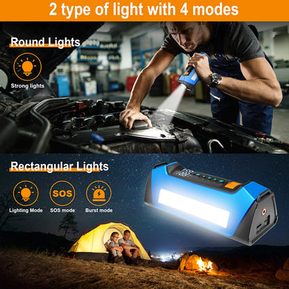 Auto Starthilfe Tragbare Powerbank 12V Mit Luftkompressor 6000A Spitzenwert Notstart 180 PSI Ablauf 2025