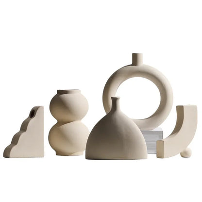 Keramisk vase embryo skulpturell bordvase nordisk minimalistisk hjemmeinnredning høst 2025 ideell for tørket blomstervisning