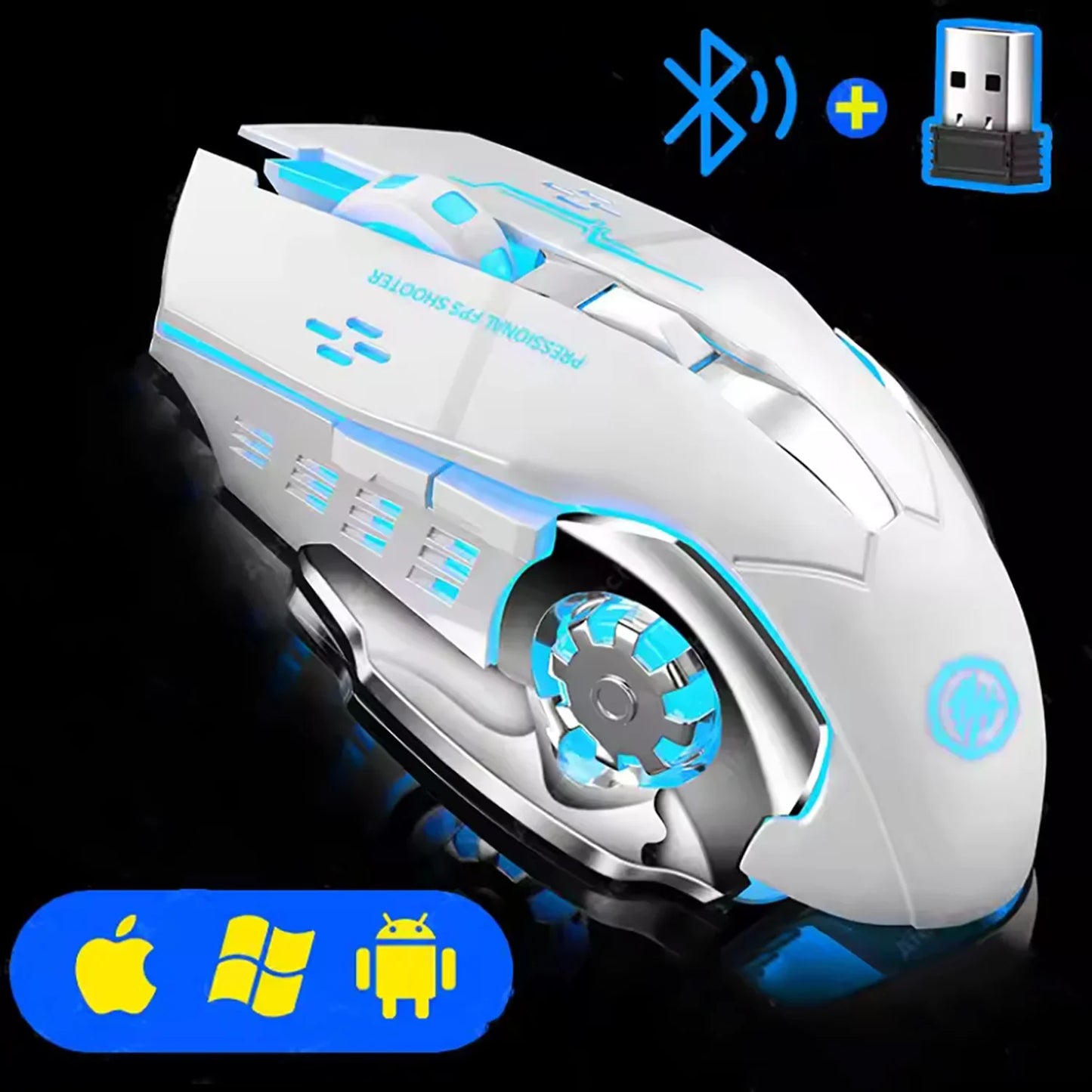 Draadloze Oplaadbare Gaming Muis Bluetooth Stil Achtergrondverlichting