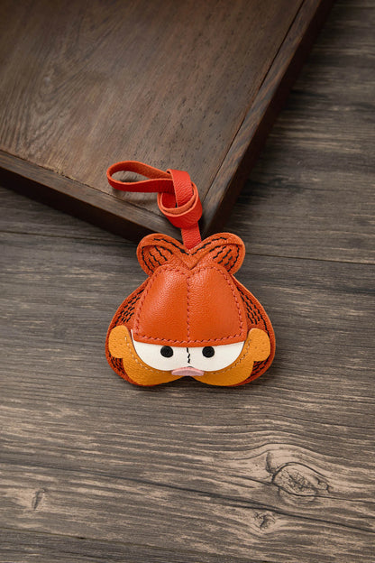 Porte-clés porte-bonheur en cuir sans visage noir confortable mignon cadeau