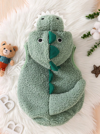 Baby Dinosaur Halloween Romper Plush Hooded Sleeveless