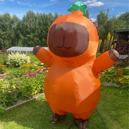 Opblaasbaar capibara-cosplaykostuum voor volwassenen, stripfiguurdierenpak voor Halloween, carnaval en optredens 2026