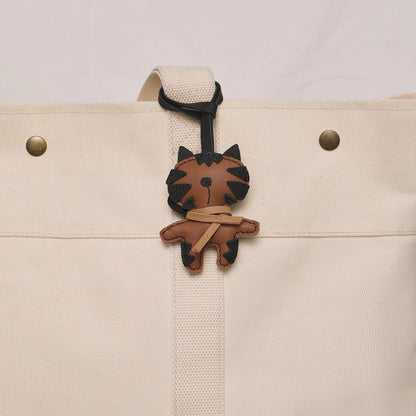 Porte-clés porte-bonheur en cuir sans visage noir confortable mignon cadeau