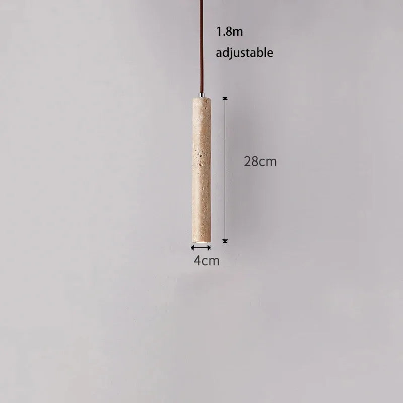 Japandi LED Pendant Lamp Wood Tube Japan Style Bedroom Light