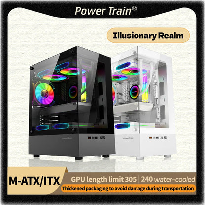 Mini ITX PC kabinet 240mm vandkøling MicroATX chassis