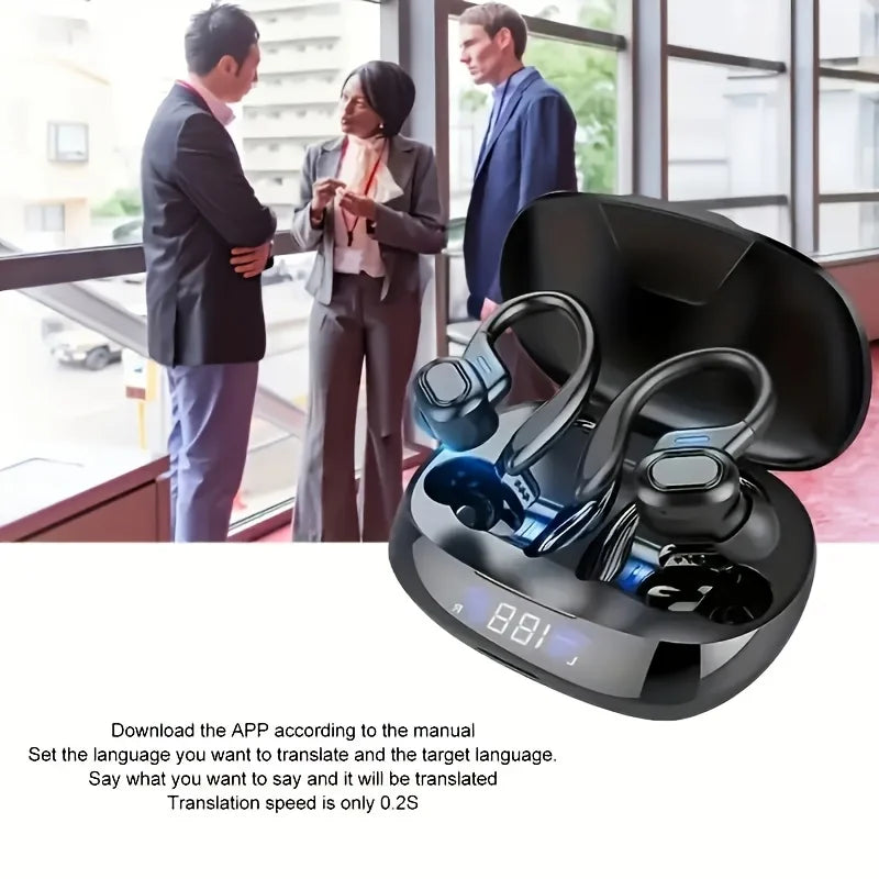 Auriculares de traducción AI inalámbricos con gancho para la oreja Bluetooth