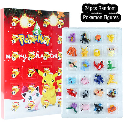 Kawaii Pikachu Christmas Advent Calendar - 24pcs PVC Anime Figures for Kids, Holiday Gift Set