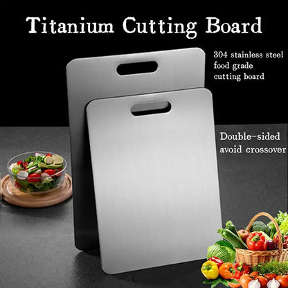 Titanium Cutting Board for Kitchen - 304 Stainless Steel Double-Sided Food Grade