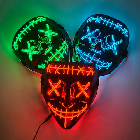 LED Purge Mask with Light Up for Halloween and Parties