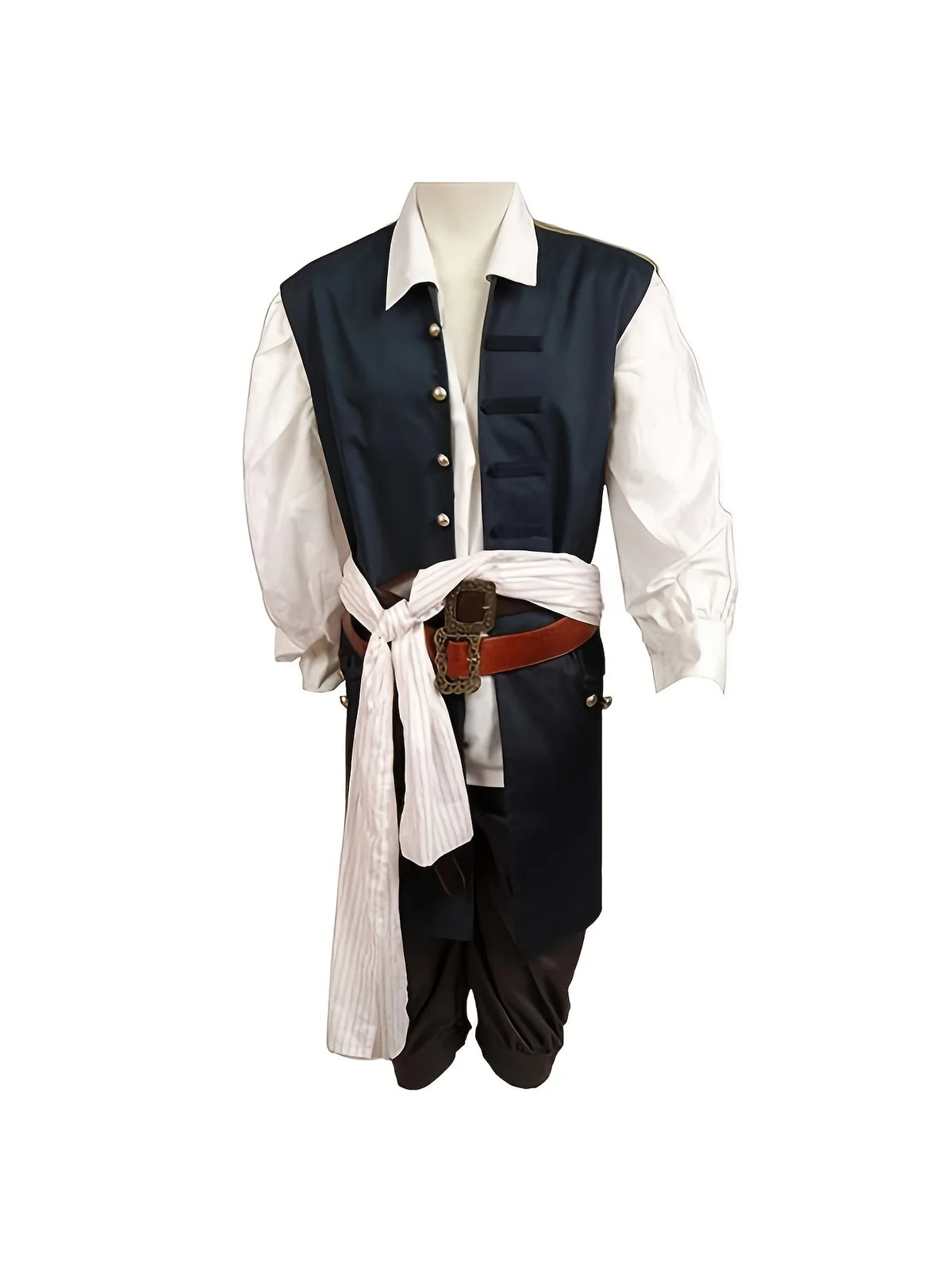 Pirates of the Caribbean Captain Jack Sparrow Full Cosplay Costume Set for Men Adults Halloween 2026