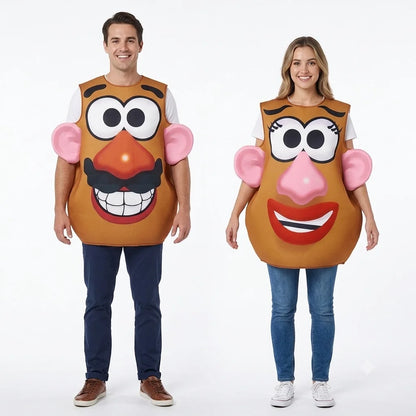Bijpassende cosplaykostuumset voor koppels als Mr. en Mrs. Potato Head, Halloween-, carnaval- en feestoutfit 2026