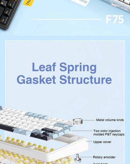 Teclado mecánico para juegos compacto AULA F75 al 75% RGB