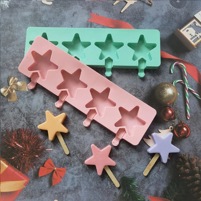 Molde de silicona para helados en forma de estrella, herramienta multiusos para hornear helados, chocolate, gelatina y cake pops
