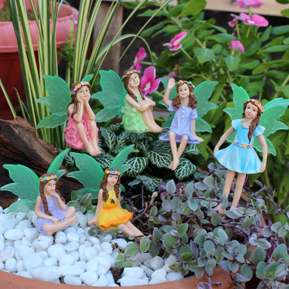 Set di 6 Figurine da Giardino Fatato Vaso Bonsai Micro Paesaggio Decorazione Scena Fiabesca Regalo Estate 2026