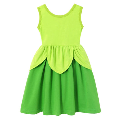 Let pigekjole - ærmeløs A-form, polyester, elastan, afslappet sommerbrug