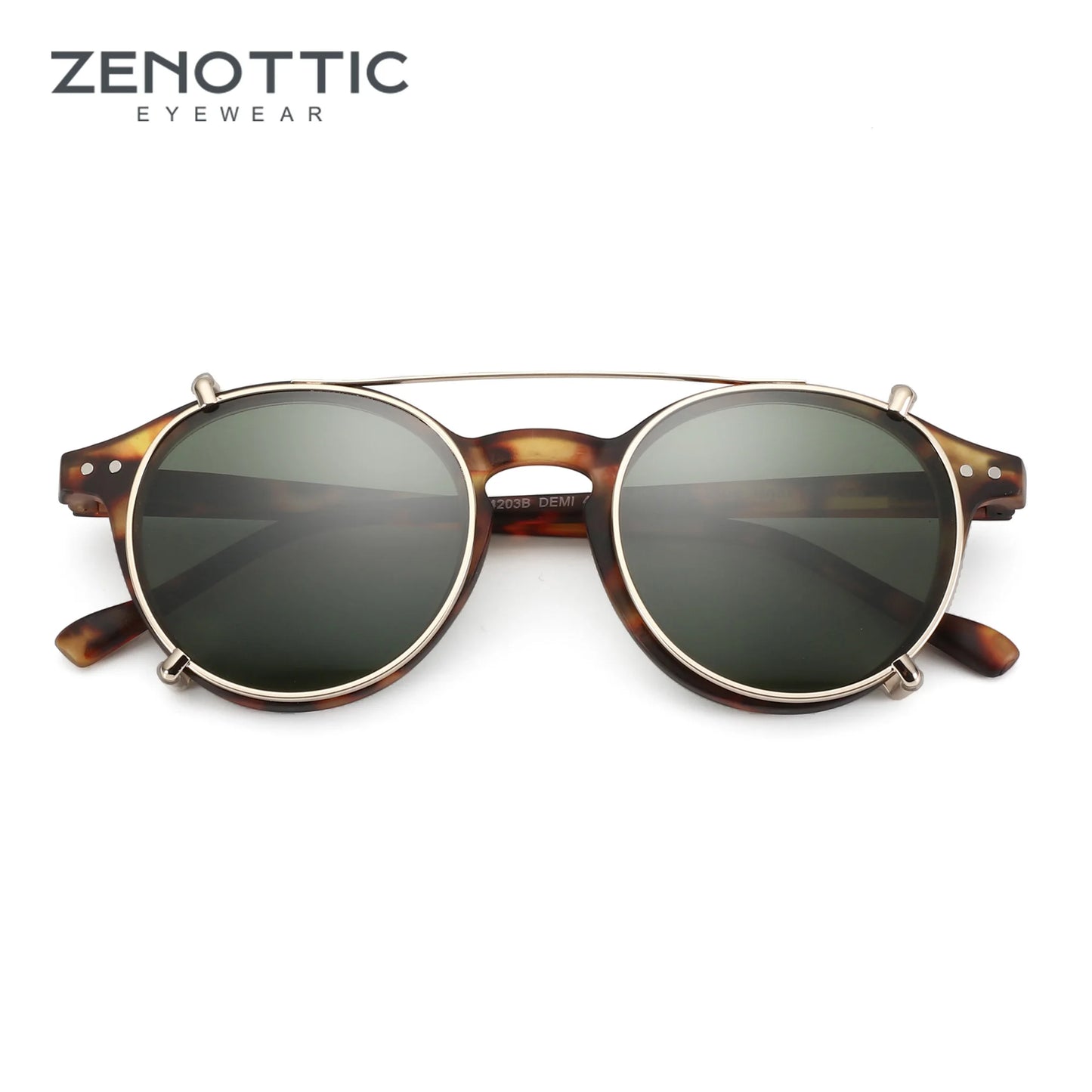 Clip-On Zonnebril Retro Ronde Monturen Anti Blauw Licht Polariserende Clip-Ons Zomer 2026