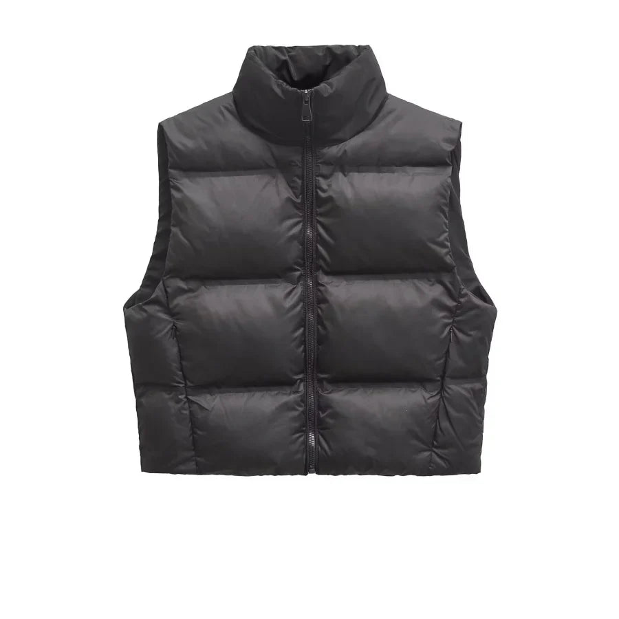 Insulating Women’s Puffer Vest - Oversized Quilted Cotton