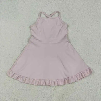Soft girls' knit dress – knee-length, cotton-elastane, casual wear for active play