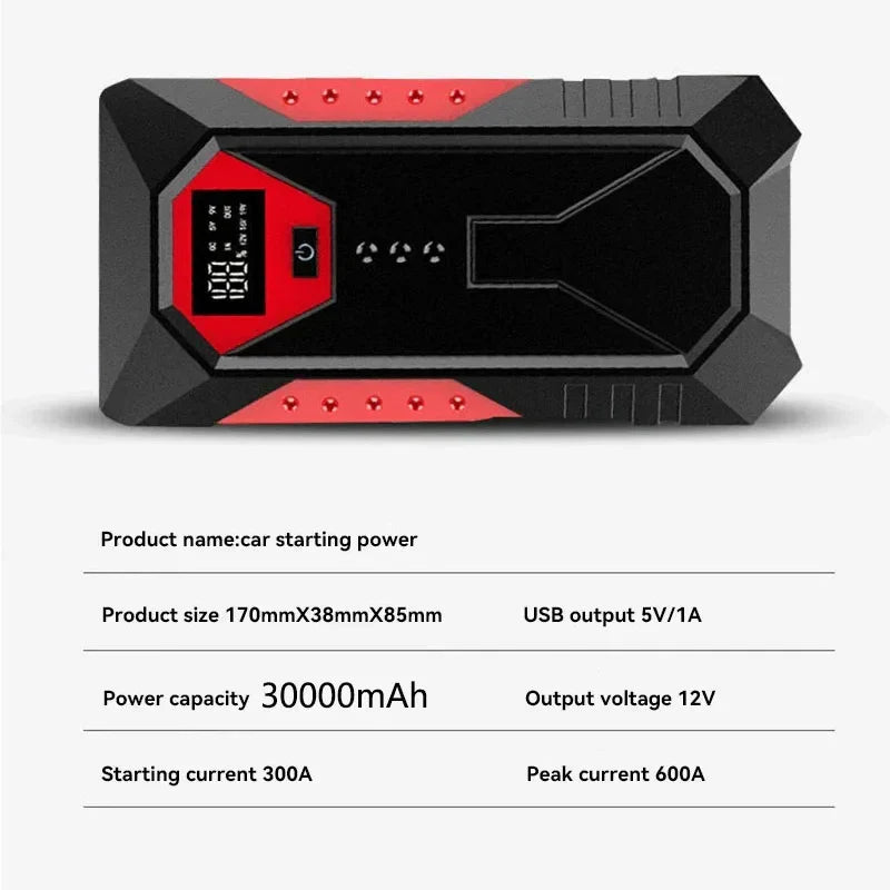 Démarreur de voiture Power Bank 18000mAh 1200A Peak Booster d'urgence pour véhicules 12V Sécurité voyage sur route Automne 2025