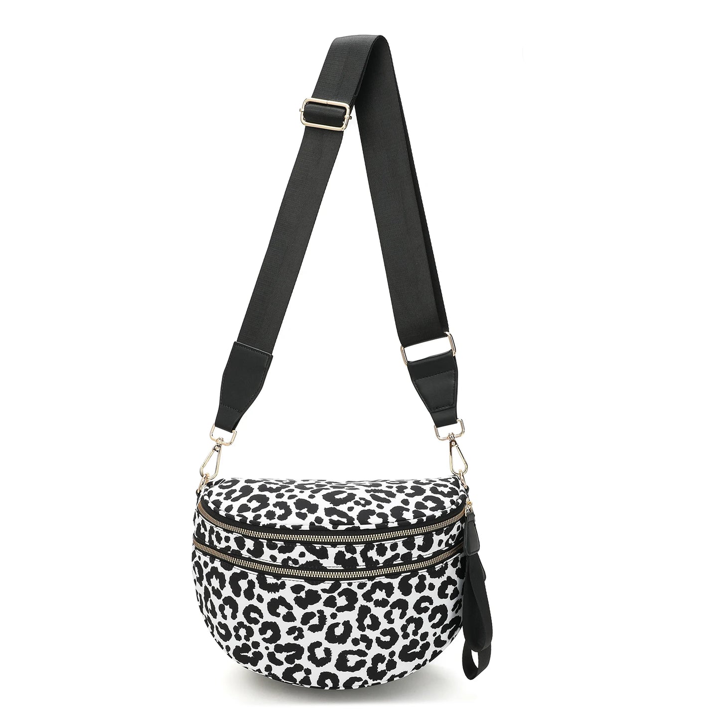 Versatile unisex crossbody bum bag – checkered nylon, box shape, travel and daily use