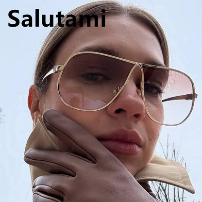 Sunglasses Oversize Square Gradient Alloy Frames Vintage Driving Shades Fall 2026 Casual Everyday Look
