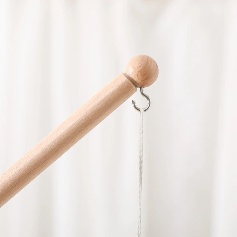 Wooden Baby Mobile Crib Arm Holder Newborn Sensory Toys