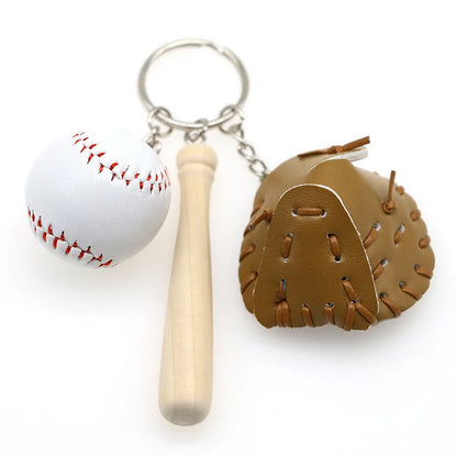 Porte-clés porte-bonheur en cuir PU teckel, cadeau porte-clés baseball