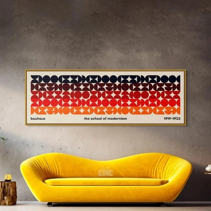 Mid Century Modern Panoramic Canvas Print Bauhaus Unframed