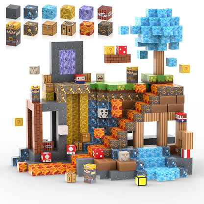 Juego de bloques de construcción magnéticos, juguete de construcción Mine World para niñas, a partir de 3 años, juego sensorial DIY STEM Montessori