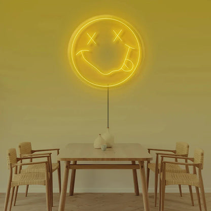 LED Neon Sign 35cm USB Powered Smile Face Wall Hanging Night Light Bedroom Decor Fall 2025 Gift