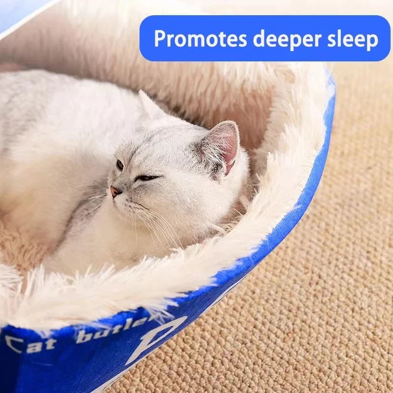 Cat Bed Enclosed Biscuit Box House Pull Out Zipper Cushion Cozy Fall 2025 Private Retreat Washable
