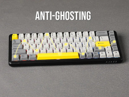 Teclado mecánico 68 teclas inalámbrico Bluetooth RGB efecto Hall