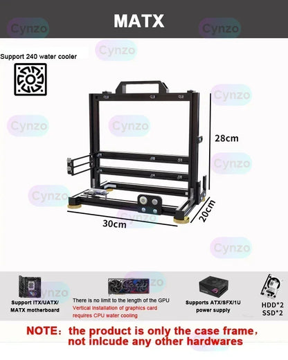 Boîtier PC ATX à cadre ouvert Rack modulaire refroidissement par eau et air