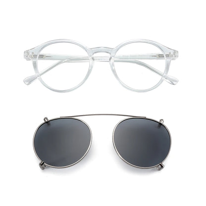 Clip-On Zonnebril Retro Ronde Monturen Anti Blauw Licht Polariserende Clip-Ons Zomer 2026