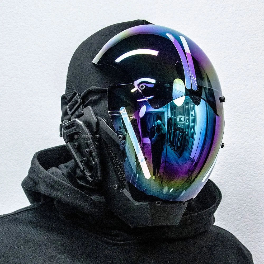 Punk Mech Technology PVC Full-Face Cosplay Mask Halloween Carnival Party Prop 2026