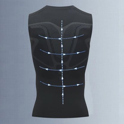 Quick-dry men's compression tank top – polyester, sleeveless, gym and bodybuilding vest