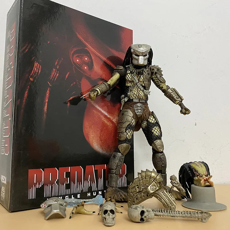 Movable Jungle Hunter Predator Action Figur - Alien samledukke for barn, perfekt nyttårsgave, 100 % PVC-modell