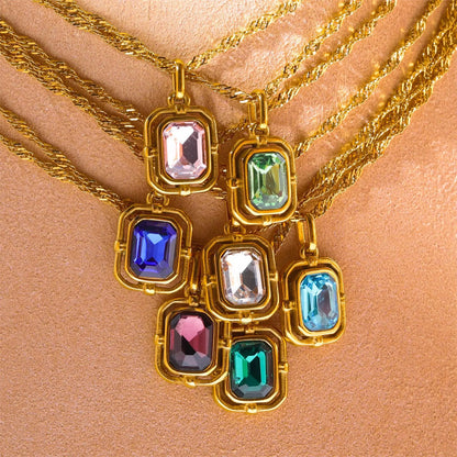Layered Gold Tone Necklace Set With Resin Stone Pendants Boho Statement Jewelry Gift Idea Fall 2026