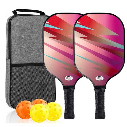 Variant image for USAPA Approved Pickleball Paddle Set of 2 with 4 Balls and Carrying Bag - Lightweight Fiberglass Rackets for Indoor and Outdoor Play-25