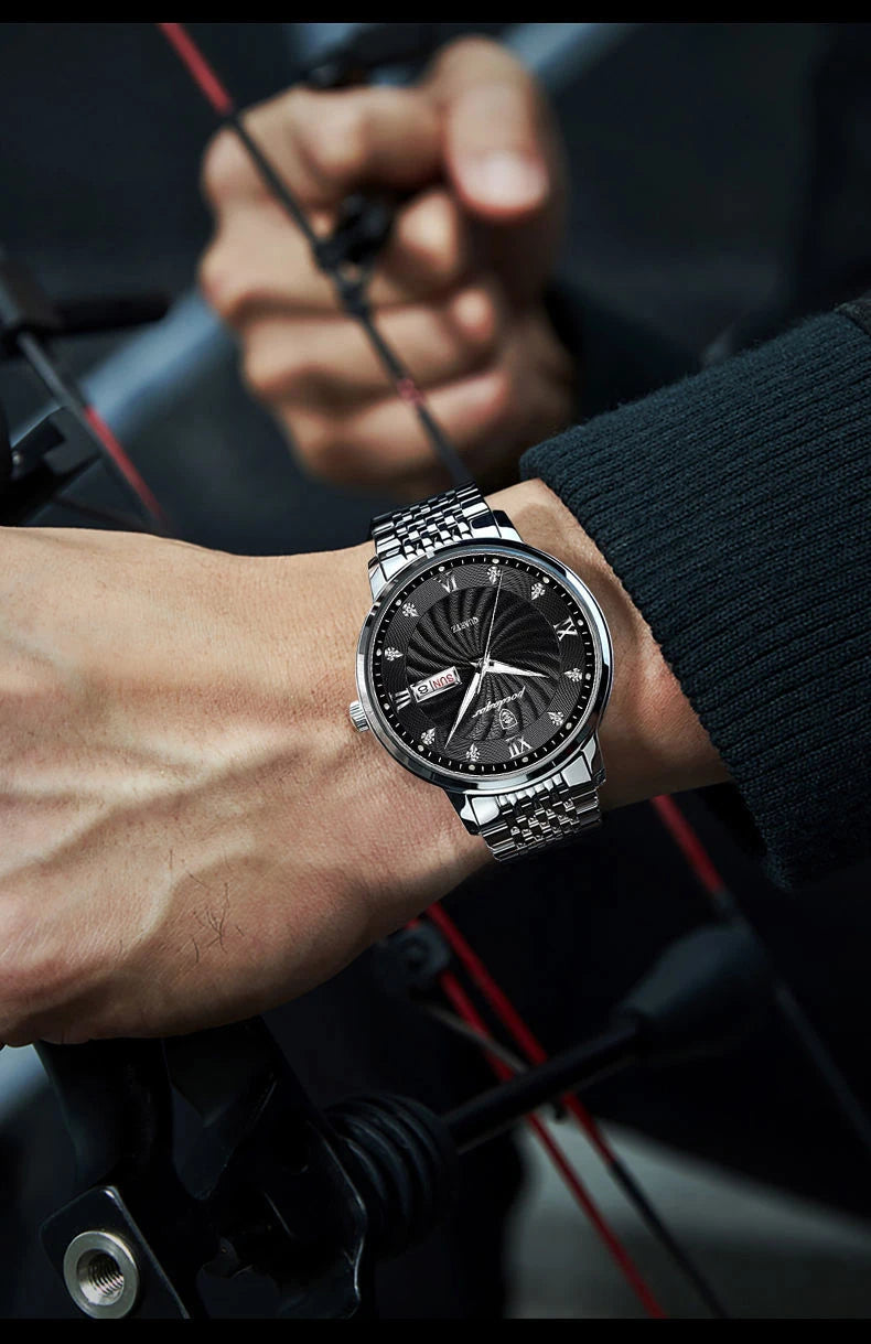 Quartz Wristwatch Stainless Steel Luminous Date Week