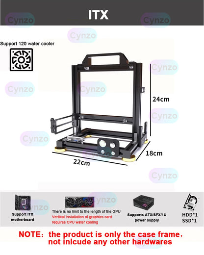 Boîtier PC ATX à cadre ouvert Rack modulaire refroidissement par eau et air